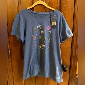 LIFE IS GOOD Women's Wildflower Fields Forever Crusher Lite T-Shirt  Size L NWT!